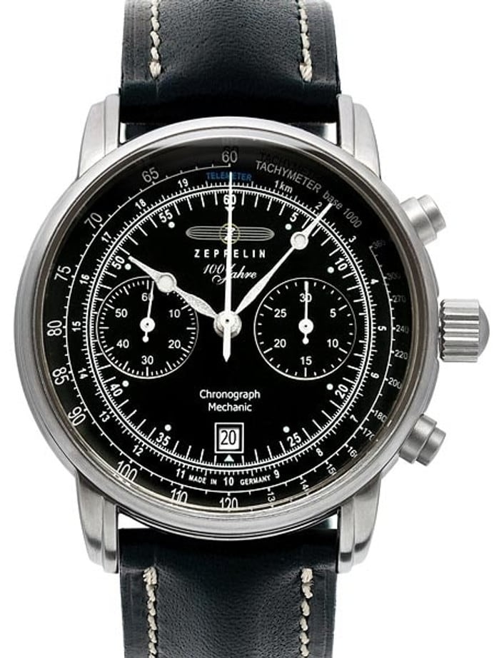 Graf Zeppelin Hand Wind Mechanical Chronograph Watch with Exhibition back #7608-2