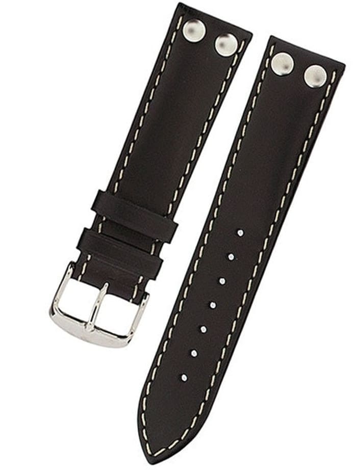 Di-Modell Ikarus Oiled Calfskin Leather, Aviator Style Watch Strap with Rivets #122510