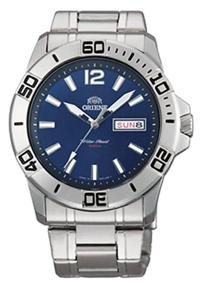 New! Orient Orca Blue Dial 21-Jewel Automatic Dive Watch on a Bracelet #FEM76003D
