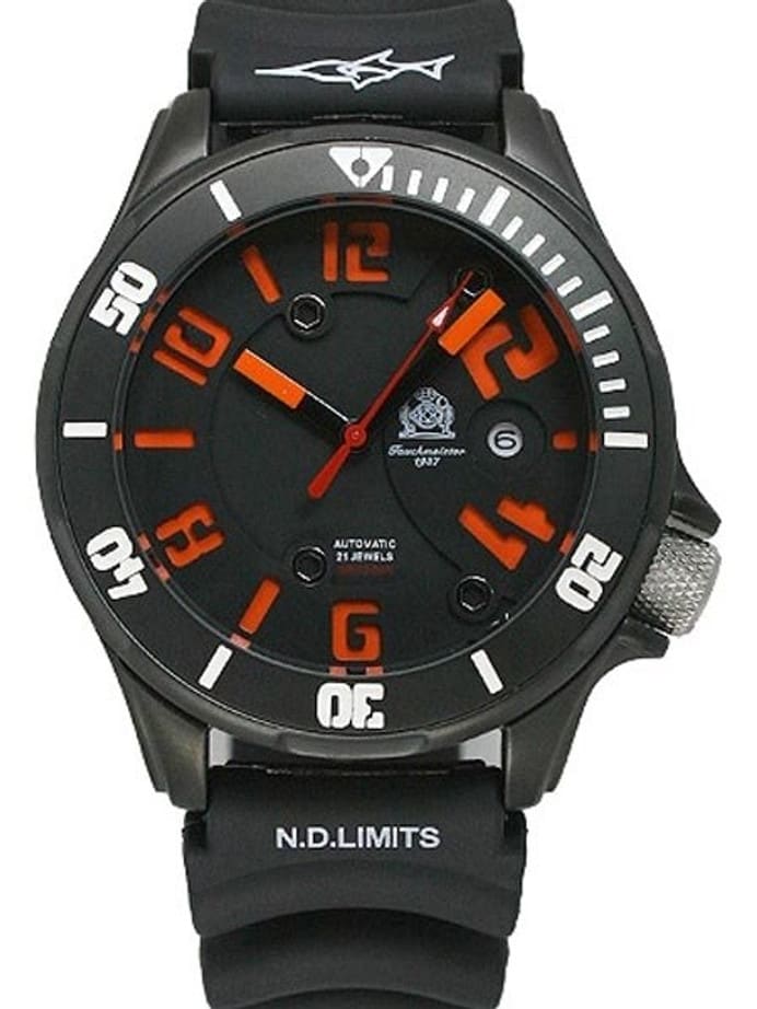 Tauchmeister T0221 Black PVD Divers Watch with Off-set Crown