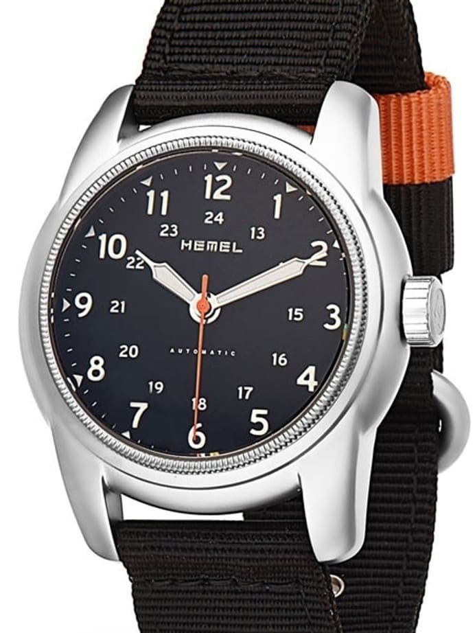 HEMEL 24 Automatic Military-Styled Watch Bead Blasted Case and Sapphire Crystal #HM1B