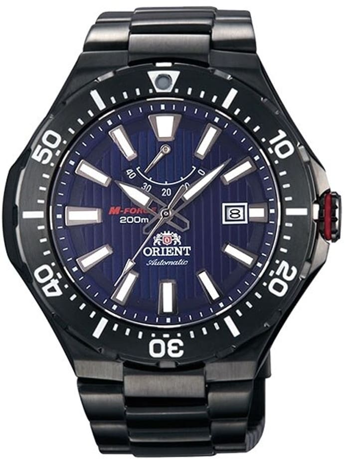 Orient M-Force Delta Automatic Scuba Black IP Dive Watch with Power Reserve Meter #EL07001D