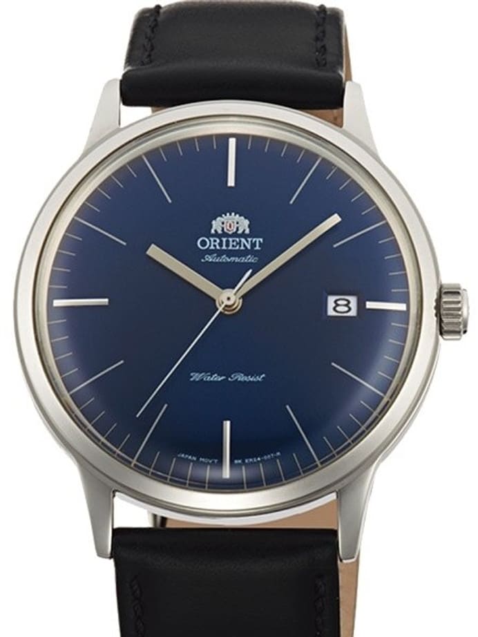Orient V3 Automatic Dress Watch with Blue Dial, Applied Silver Hour Markers #ER2400LD