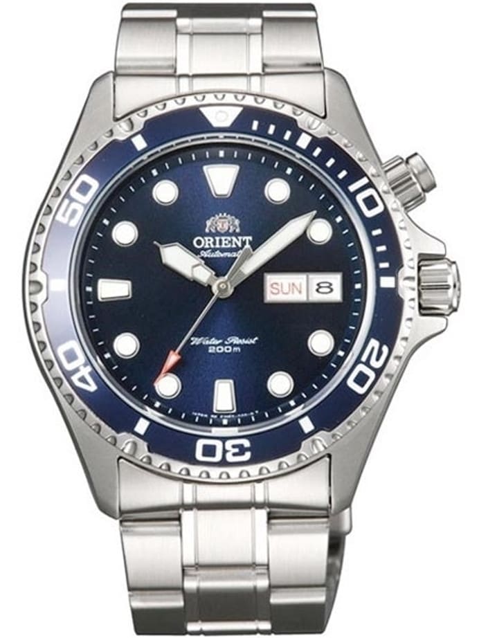 Orient Blue Ray 21-Jewel Automatic Dive Watch on a Bracelet #CEM65009D (Blue Ray)