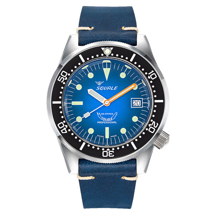 Squale 500 Meter Swiss Made Automatic Dive Watch with Ombre Blue Dial  #1521-PROFD