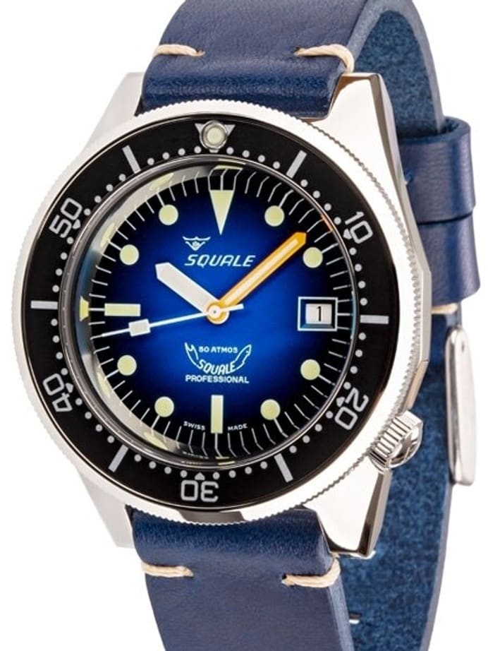 Squale 500 Meter Swiss Made Automatic Dive Watch with Ombre Blue Dial  #1521-PROFD