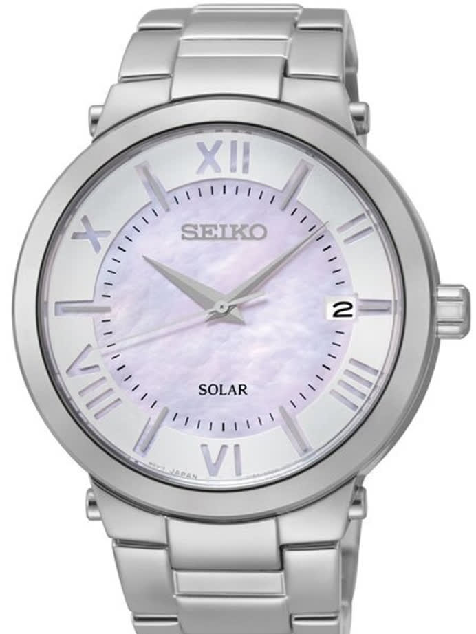 Seiko Women's Solar Sport Watch with Mother of Pearl Dial #SNE885