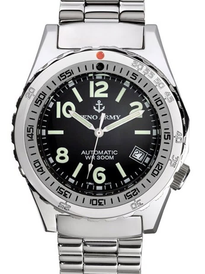 Zeno Army Dive Watch with Black Dial and Swiss ETA Automatic