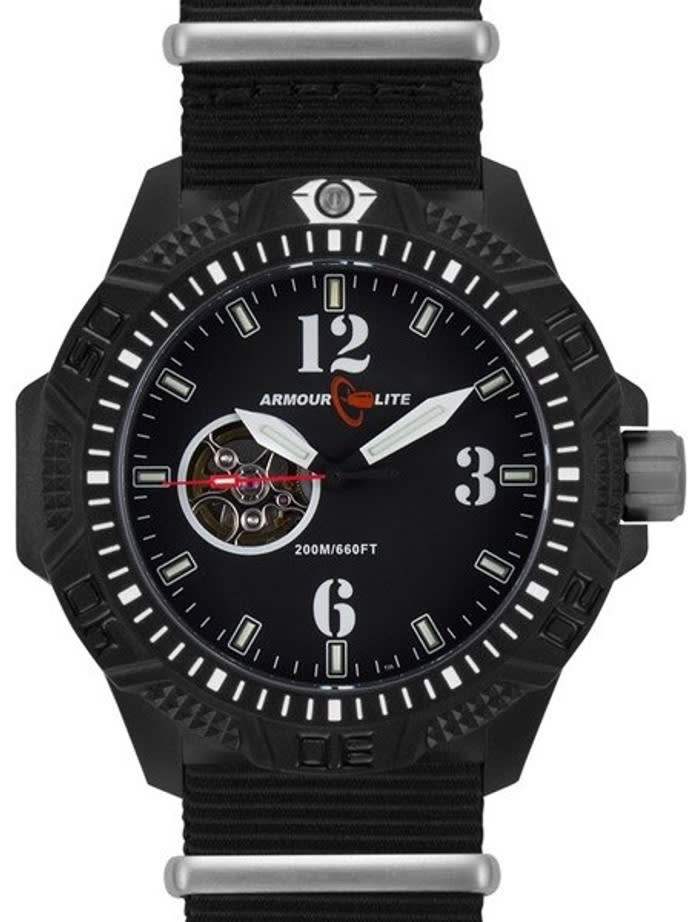 Armourlite Automatic Watch with Tritium Illumination, 47mm Polycarbonate Case and Military Strap #AL1203