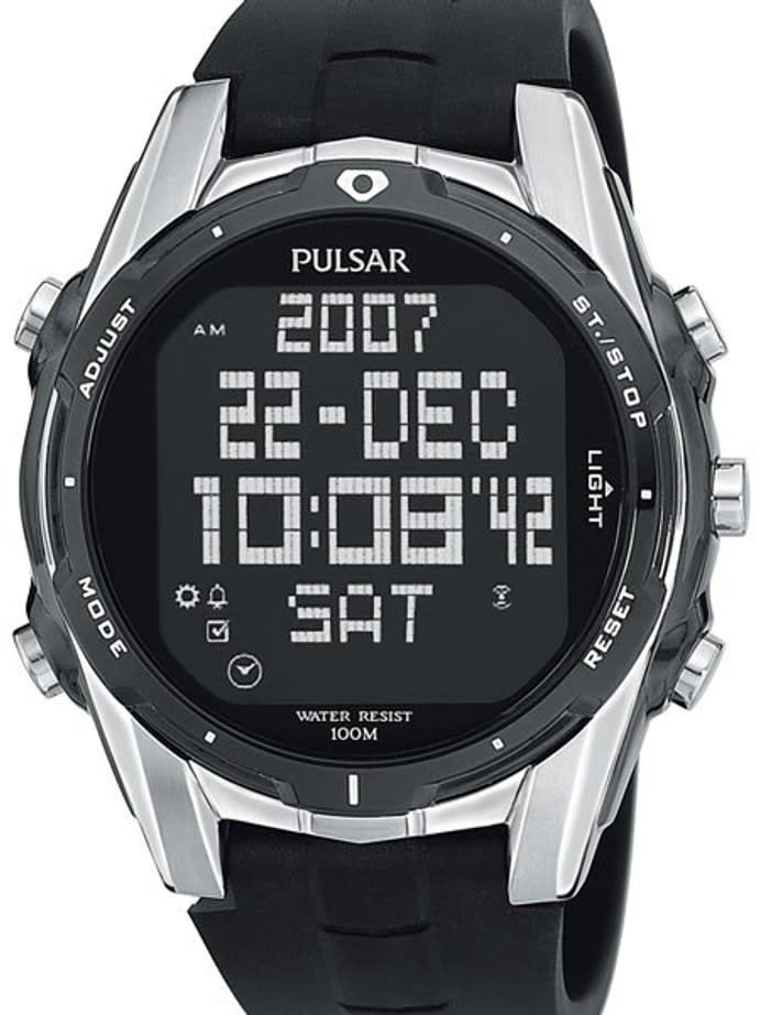 Pulsar Digital Quartz Watch with Countdown Timer, World Time, Alarm, and Stopwatch #PQ2003