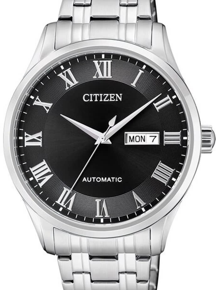 Citizen Automatic Black Dial Watch with Stainless Steel Bracelet #NH8360-80E
