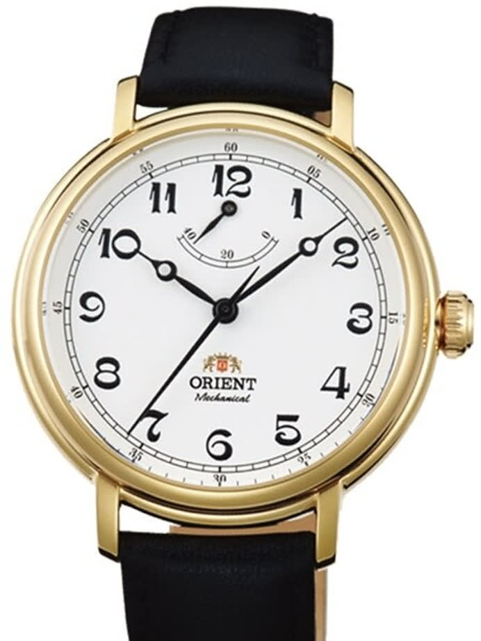 Orient Monarch Hand Winding Watch with White Dial and Power Reserve Indicator #DD03001W
