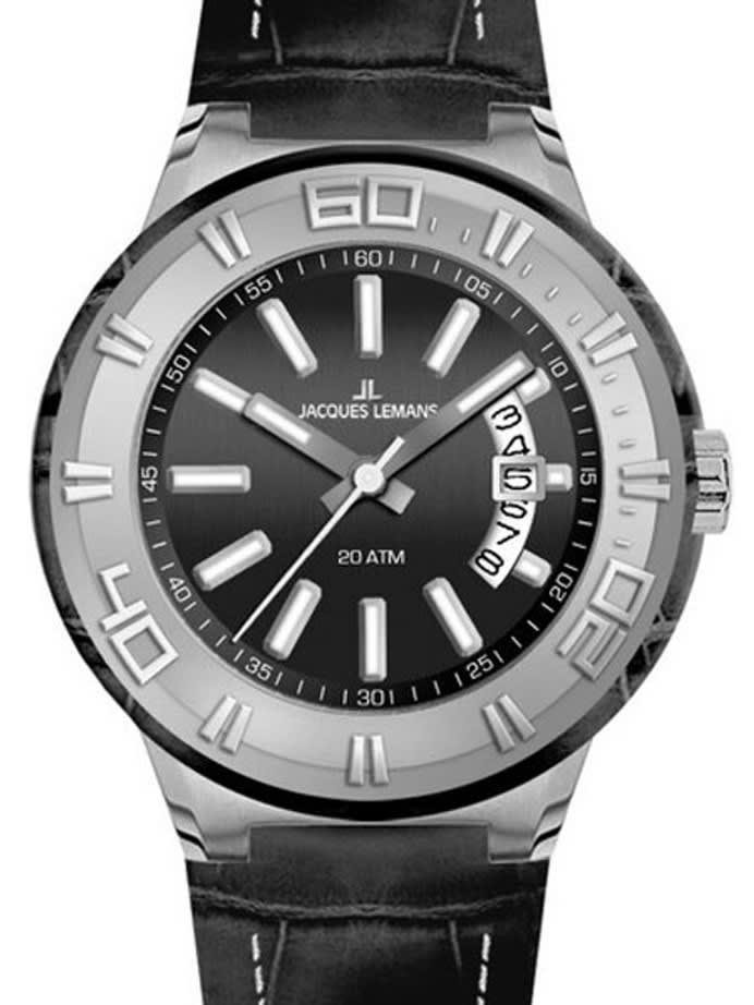 Jacques Lemans Miami 50mm Sport Watch with Panoramic Date #1-1770A