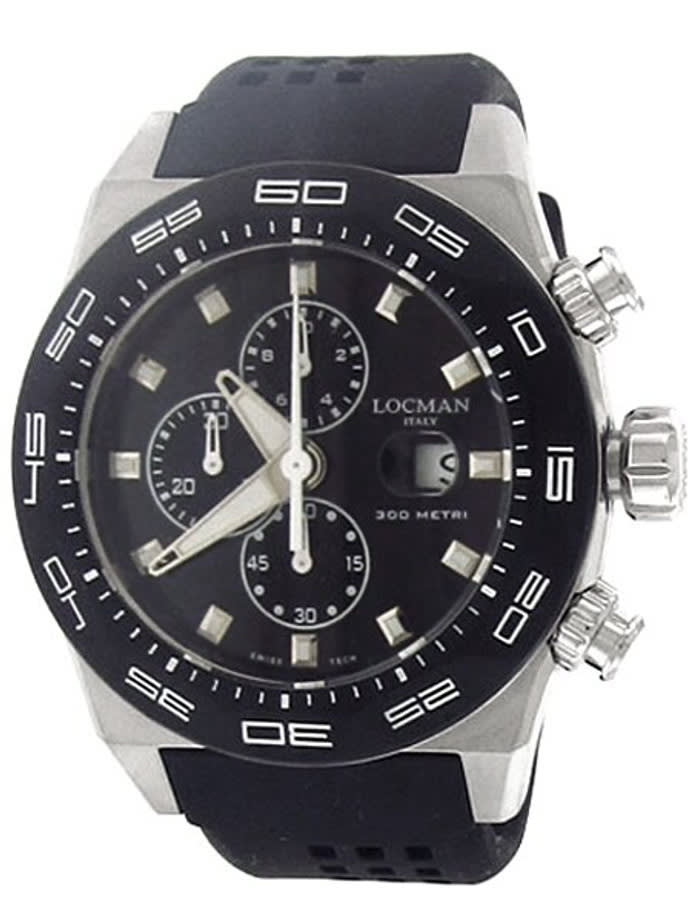 Locman Stealth 300 Meter Quartz Chronograph Watch with 46mm Case #217BKSTBKR