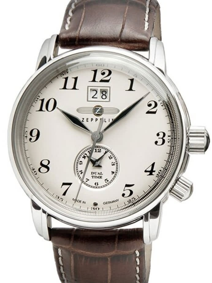 Graf Zeppelin German Made, Dual Time, Big Date Watch with Two Crowns. #7644-5