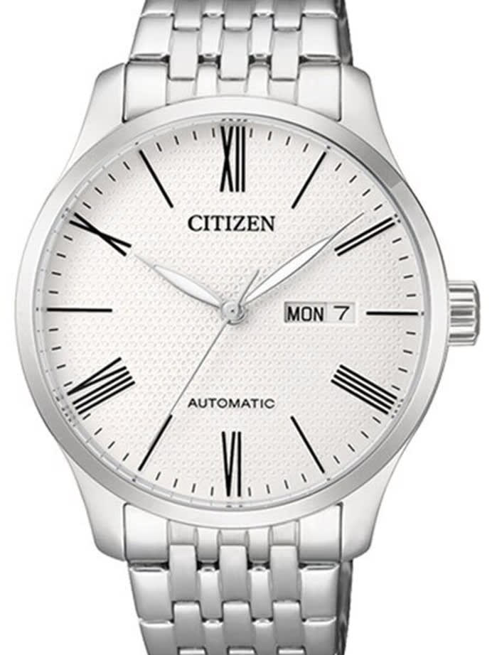 Citizen Automatic White Dial Watch with Stainless Steel Bracelet #NH8350-59A