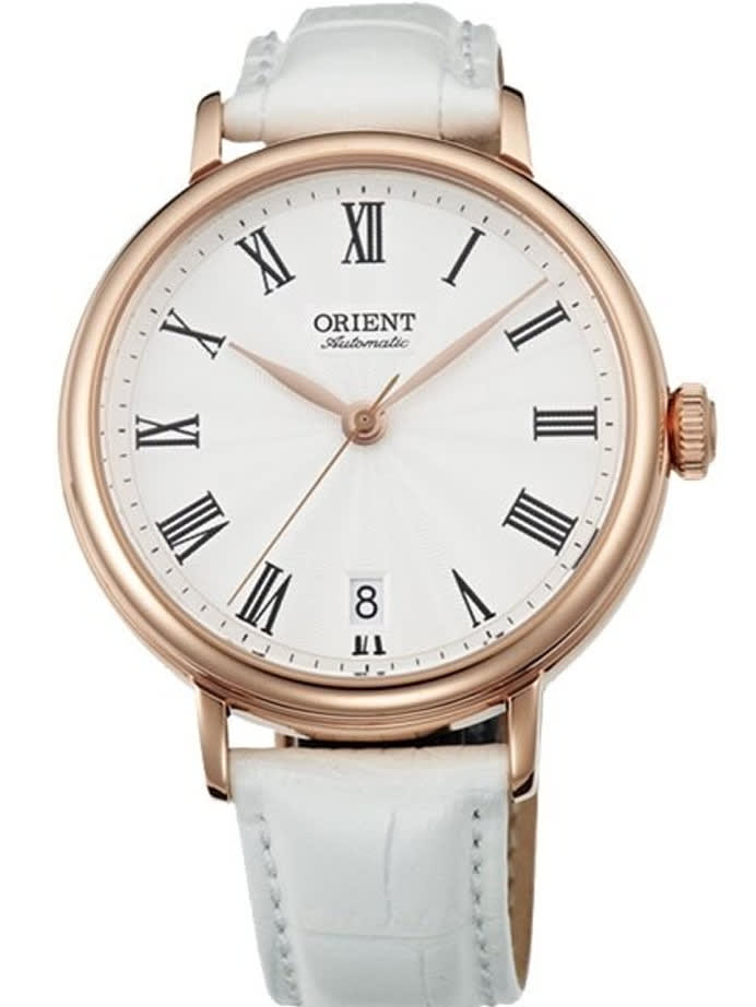 Orient Soma Automatic Dress Watch with White Dial and Rose Goldtone Case #ER2K002W