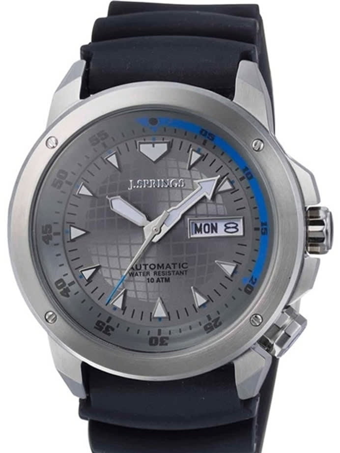 J. Springs Automatic 21-Jewel Sport Watch with Day and Date, Grey Dial #BEB086