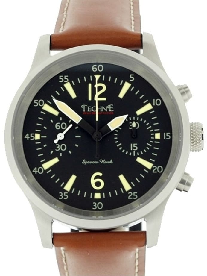 Techne SparrowHawk Hand Wind Pilot Chronograph with 30-minute Stopwatch #373.053