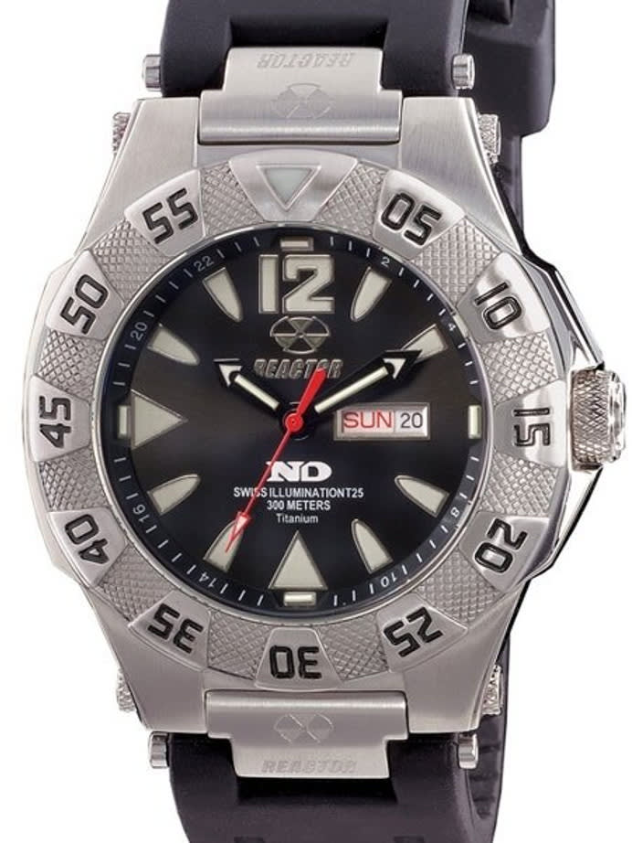 Reactor Gamma Ti 300 Meter Dive Watch with Never Dark Illumination and Titanium Case #52801