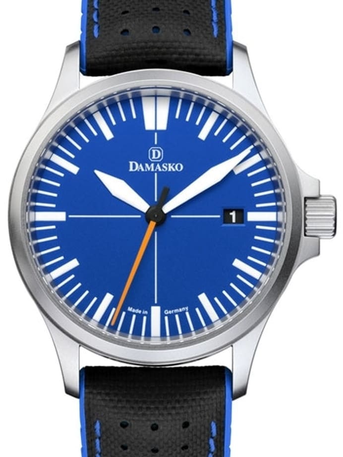 Damasko Swiss DS30 Blue Dial Automatic Watch with a 39mm Bead-Blasted Submarine Steel Case #DS30