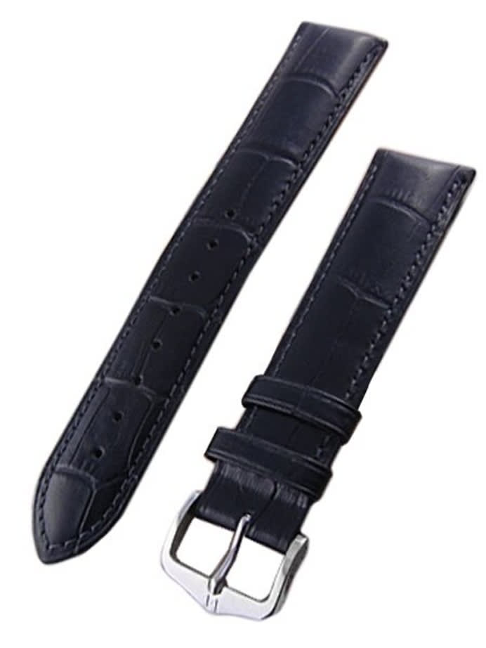 Hirsch Duke Black Alligator Embossed Natural Leather Watch Strap #010280-50