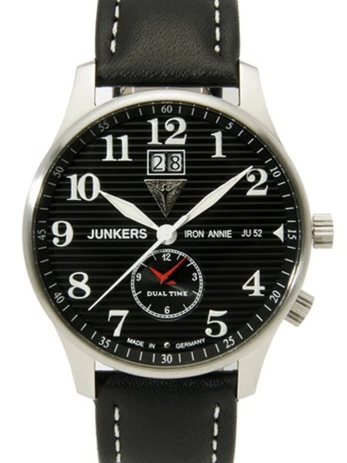 Scratch and Dent - Junkers Iron Annie Big Date, Dual Time Watch with Corrugated Dial #6640-2