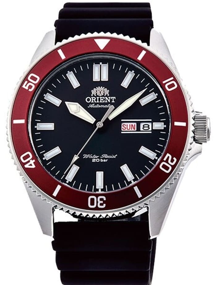 Orient Kanno Black Dial Automatic Dive Watch with Black Rubber Dive Strap #RA-AA0011B19A