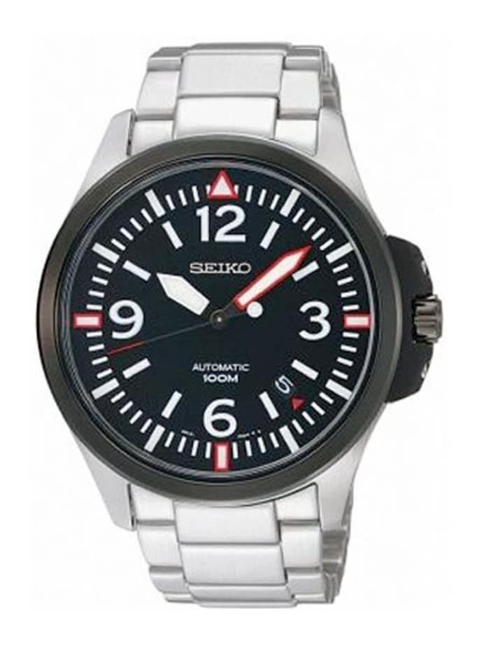 Seiko Stainless Steel 44mm 22-Jewel Self-Winding Sport Watch #SRP027K1