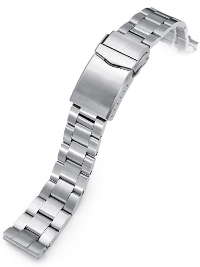 Strapcode 20mm Super-O 3D "Boyer" Stainless Steel Watch Bracelet Seiko SBDC053 V-Clasp, Brushed #SS201820B085