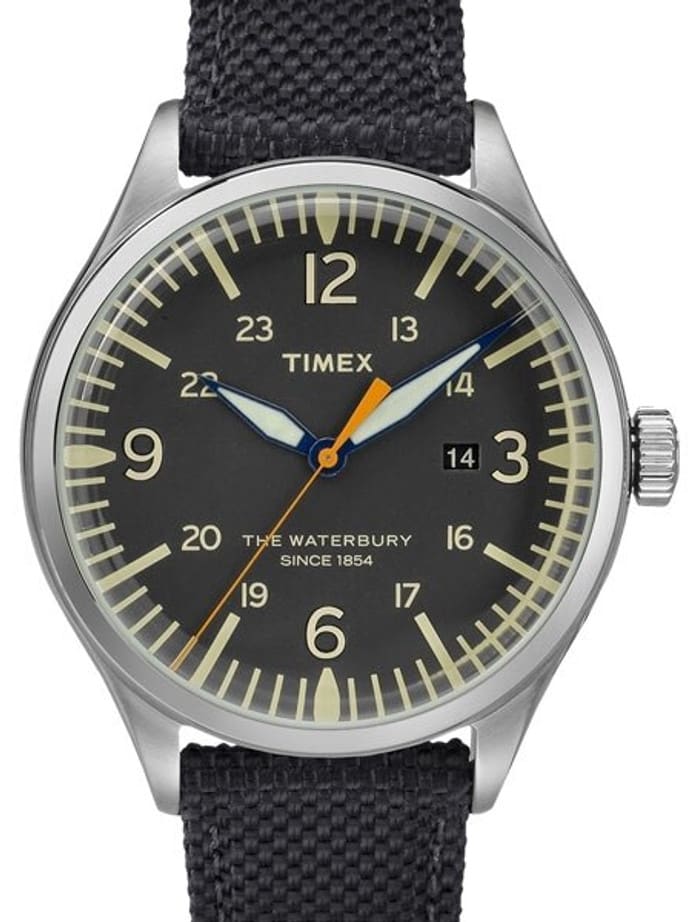Timex 40mm Waterbury Quartz Watch with Black Dial and INDIGLO Night-Light #TW2R38500VQ