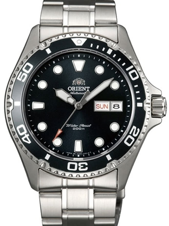 Orient Black Dial Automatic Dive Watch with SS Bracelet #AA02004B