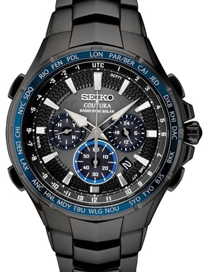 Seiko Coutura Radio Sync, Solar Powered, Chronograph, World Time Watch with Sapphire Crystal #SSG021