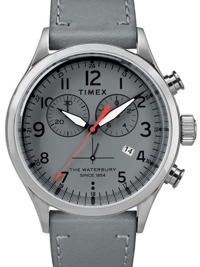 Timex 42mm Waterbury Quartz Chronograph with Grey Dial and INDIGLO Night-Light #TW2R70700VQ