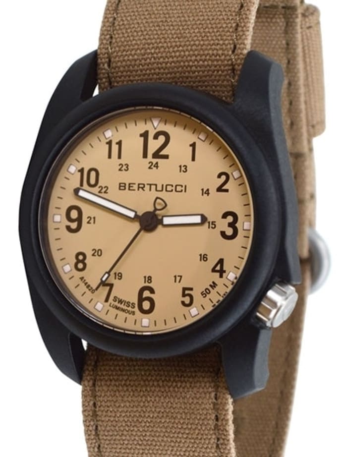 Bertucci DX3 Canvas Polycarbonate Unibody Watch, Sahara Comfort Band, Patrol Khakiâ¢ Dial - 11092