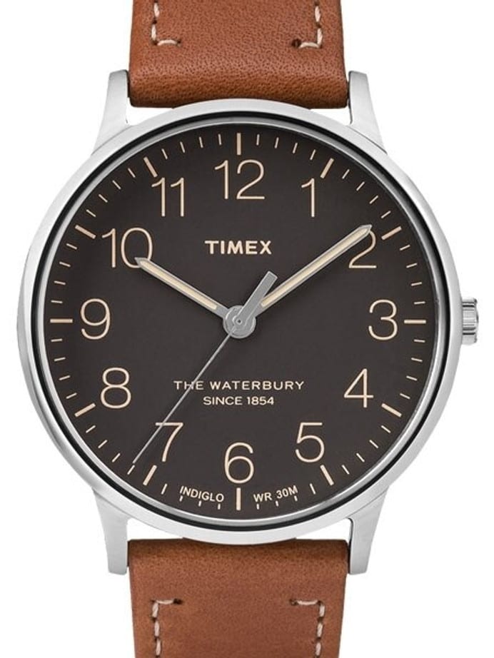 Timex 40mm Waterbury Quartz Watch with Black Dial and INDIGLO Night-Light #TW2P95800ZA