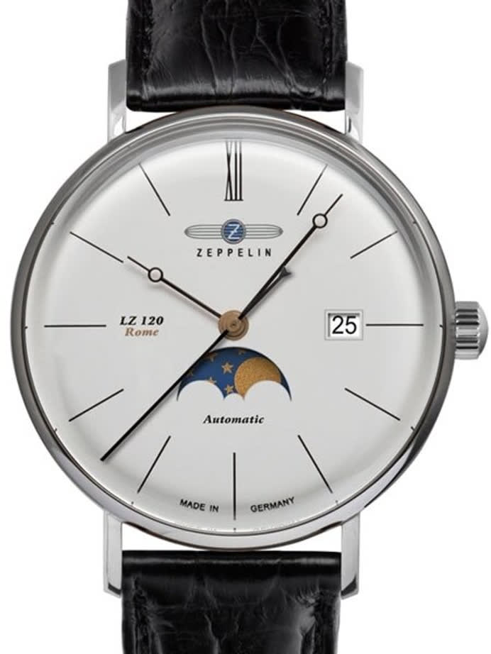 Graf Zeppelin LZ120 Rome Swiss Automatic Moonphase Watch with Dome Crystal #7108-4