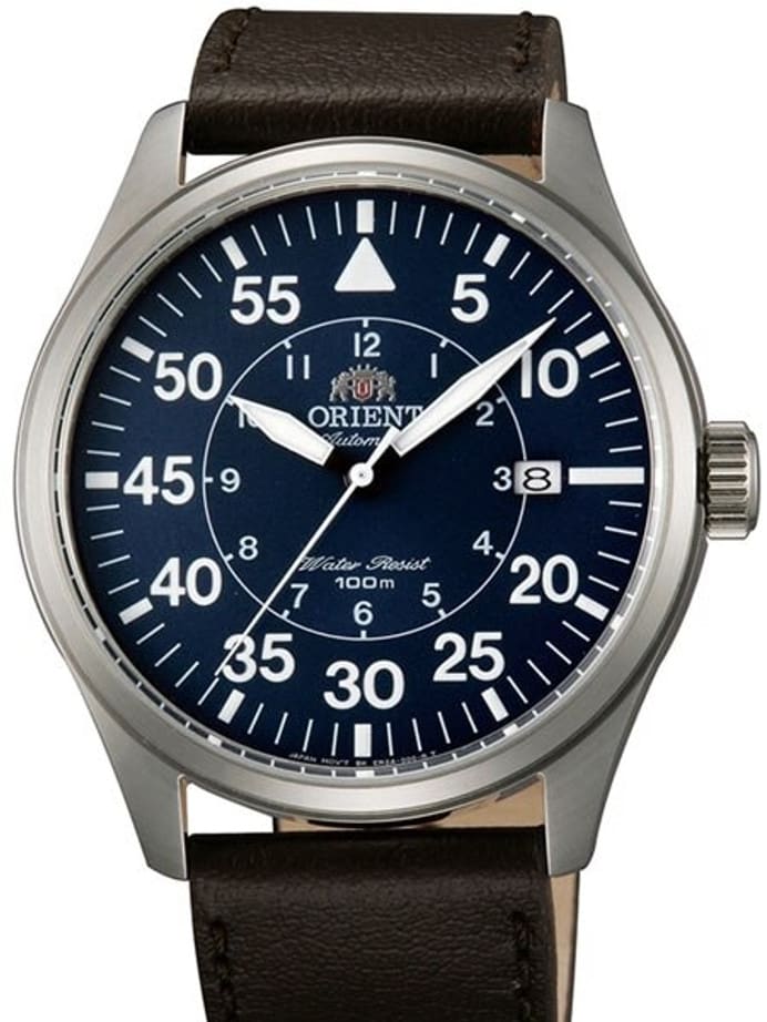Scratch and Dent - Orient 21-Jewel Automatic Aviator Flight Watch with Brown Leather Strap #ER2A004D-SND