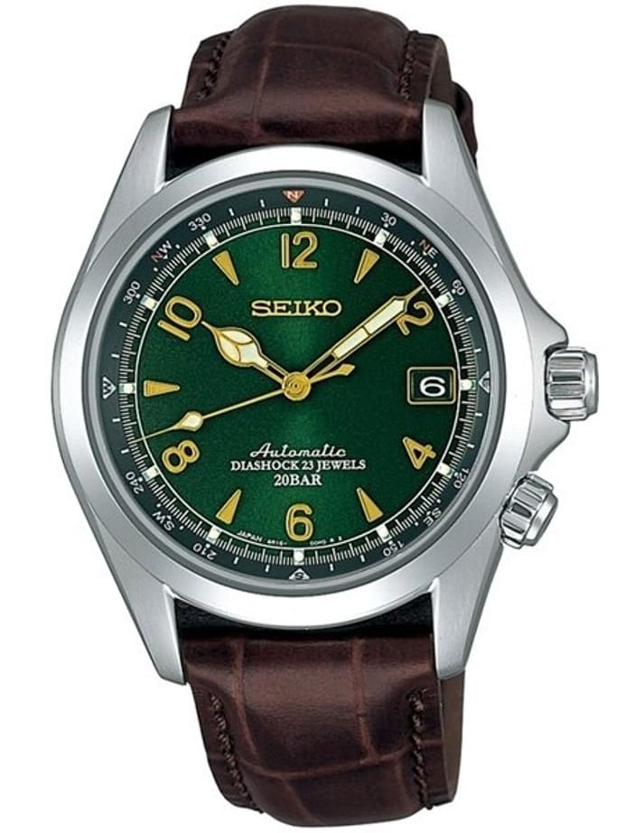 Scratch and Dent - Seiko Green Dial Automatic Alpinist Field Watch with 38mm Case, and Sapphire Crystal  #SARB017 6