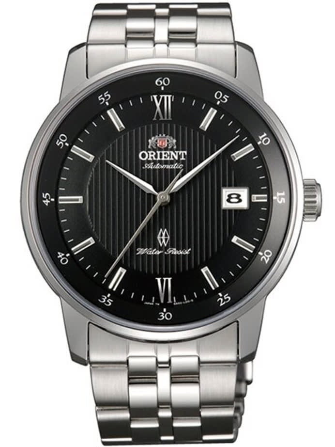 Scratch and Dent - Orient Agent Automatic Dress Watch with Pin-Stripe Black Dial and Sapphire Crystal #ER02002B