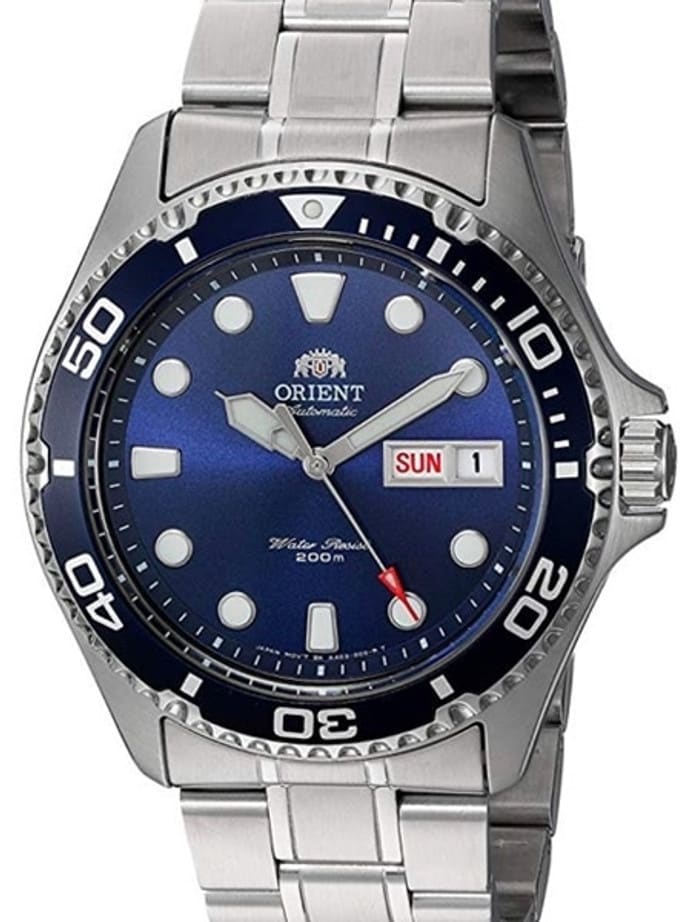 Scratch and Dent - Orient Ray II Blue Dial Automatic Dive Watch with SS Bracelet #AA02005D 17