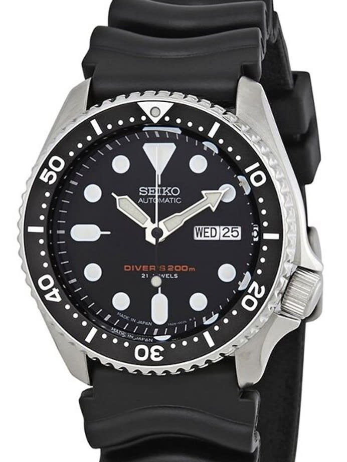 Scratch and Dent - Seiko Automatic Dive Watch with Offset Crown and Rubber Dive Strap #SKX007J 10