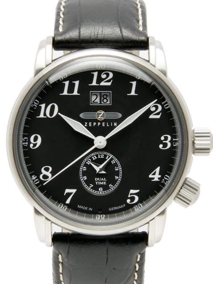 Graf Zeppelin German Made Dual Time, Big Date Watch with Two Crowns. #7644-2