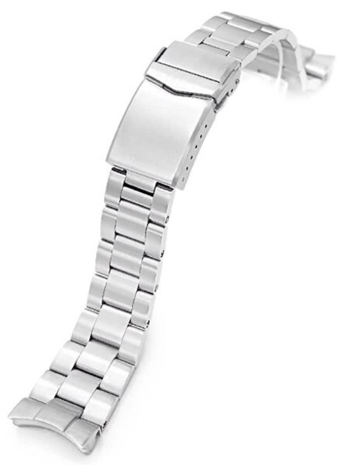 Strapcode 22mm Super-O 3D "Boyer" Stainless Steel Watch Bracelet with V-Clasp Double-Lock for Orient Neptune #SS221820B082