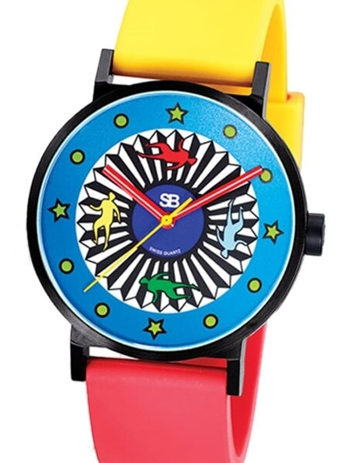 SB Swiss Quartz Stair Crazy Watch with Sapphire Crystal and Two-Color Strap #SBART.1