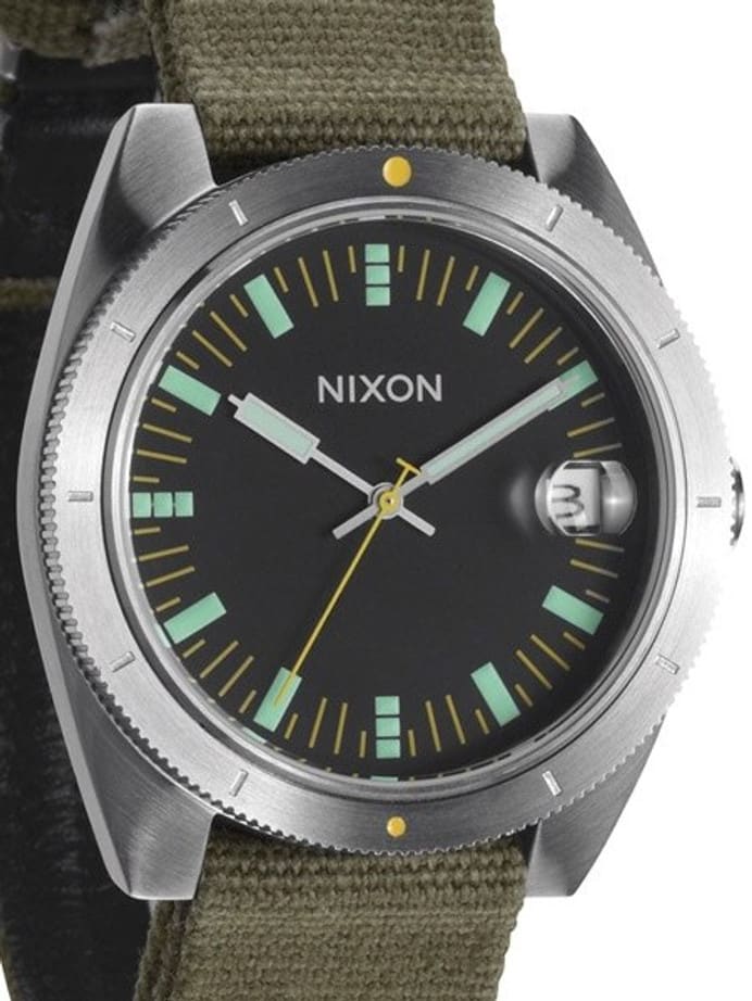 Nixon Rover Il Quartz Watch with Military Style Surplus Green Canvas Strap #A355-1089