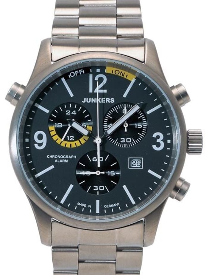 Junkers G-38 Chronograph, Titanium Case Watch with Alarm #6296M-5