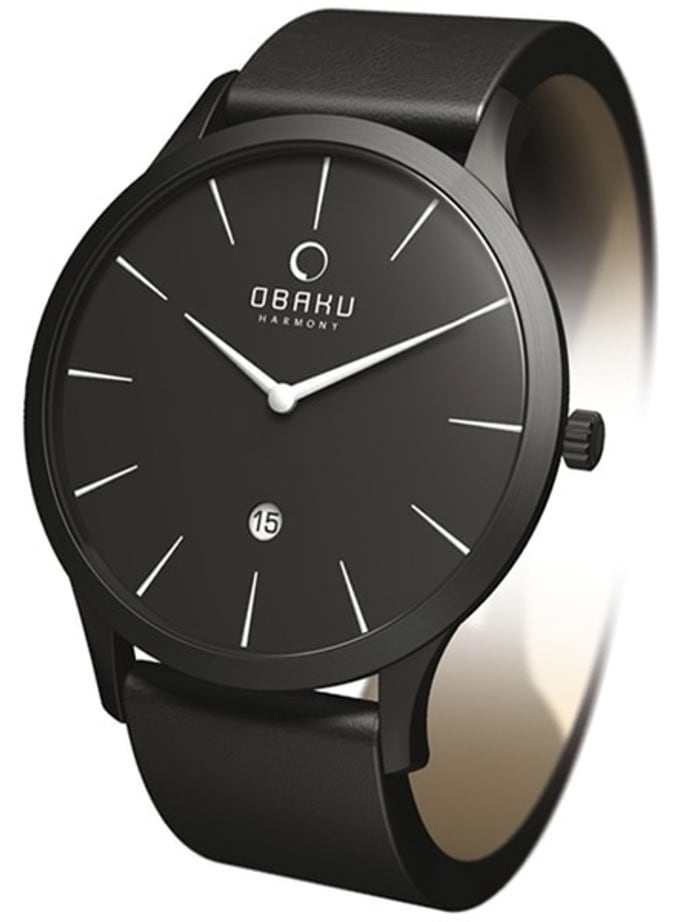 Obaku Harmony Black Titanium Coated Steel Quartz Dress Watch #V112GBBRB