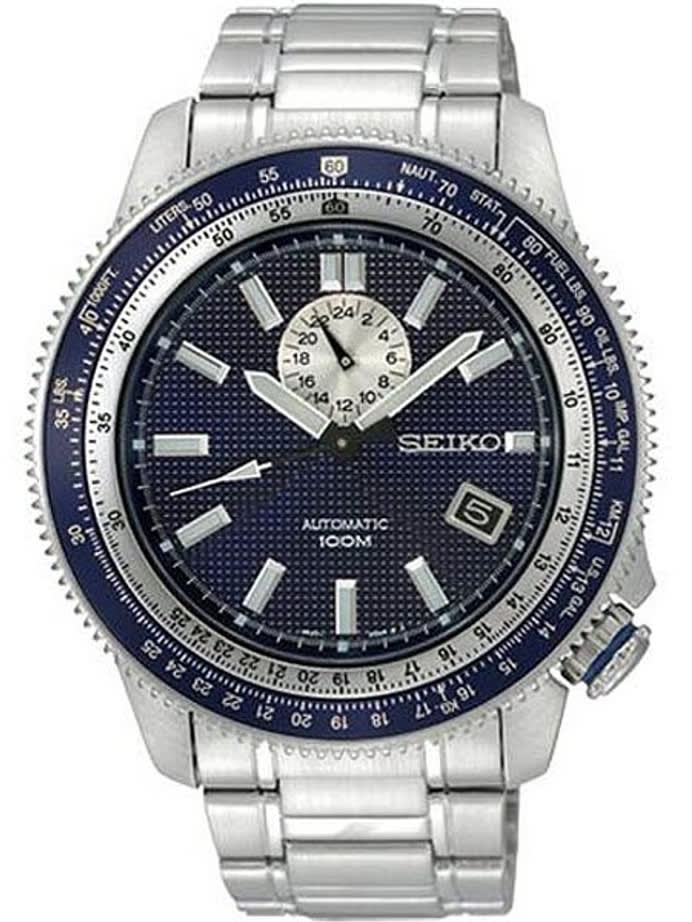 Seiko Superior Blue Dial Hand Windable Automatic Watch with Slide Rule #SSA001K1