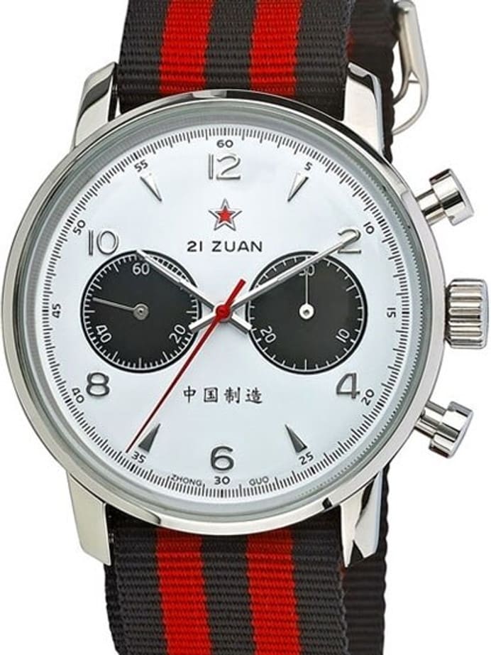 Scratch and Dent - Seagull 1963 Hand Wind Mechanical Chronograph with White Dial #6488-2901W 11